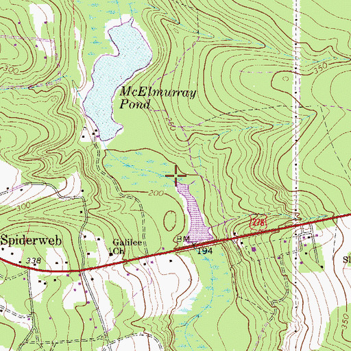 Topographic Map of Lower McElmurray Lake, SC
