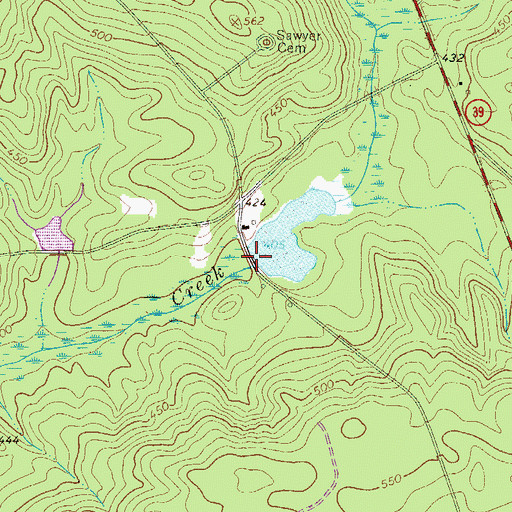 Topographic Map of South Carolina Noname 02059 D-0728 Dam, SC