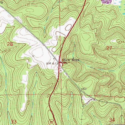 Topographic Map of New Hope Missionary Baptist Church, AL