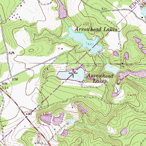 Topographic Map of Arrowhead Lake, SC