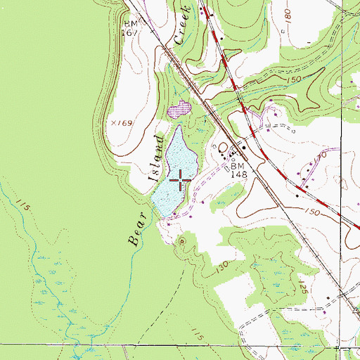 Topographic Map of South Carolina Noname 02092 D-2043 Dam, SC