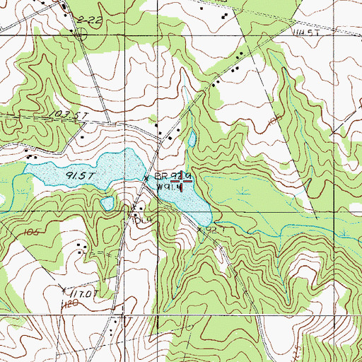 Topographic Map of South Carolina Noname 02094 D-2164 Dam, SC