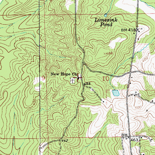 Topographic Map of New Hope Church, AL