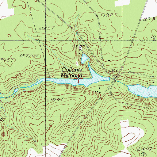 Topographic Map of Collums Mill Pond Dam, SC