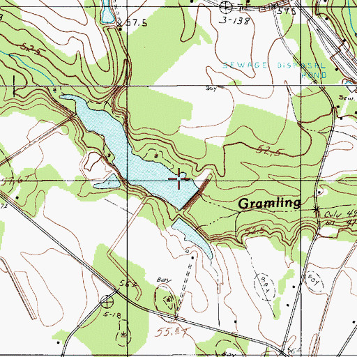 Topographic Map of South Carolina Noname 38001 D-3741 Dam, SC