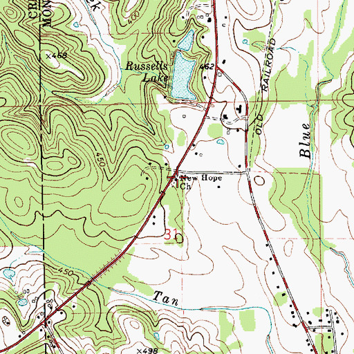 Topographic Map of New Hope Church, AL