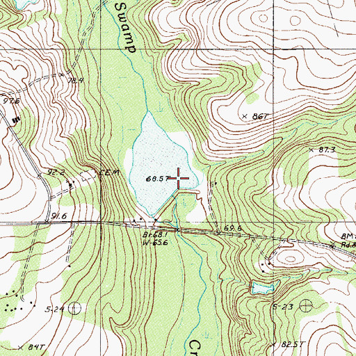 Topographic Map of South Carolina Noname 38005 D-3726 Dam, SC