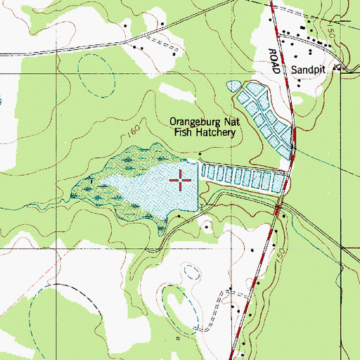 Topographic Map of South Carolina Noname 38008 D-3772 Dam, SC