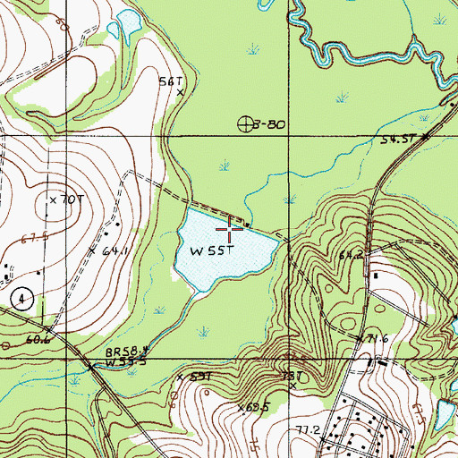 Topographic Map of South Carolina Noname 38009 D-3736 Dam, SC
