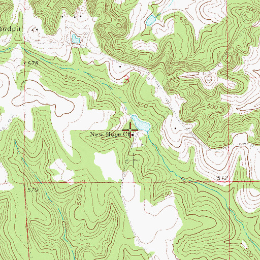 Topographic Map of New Hope Church, AL
