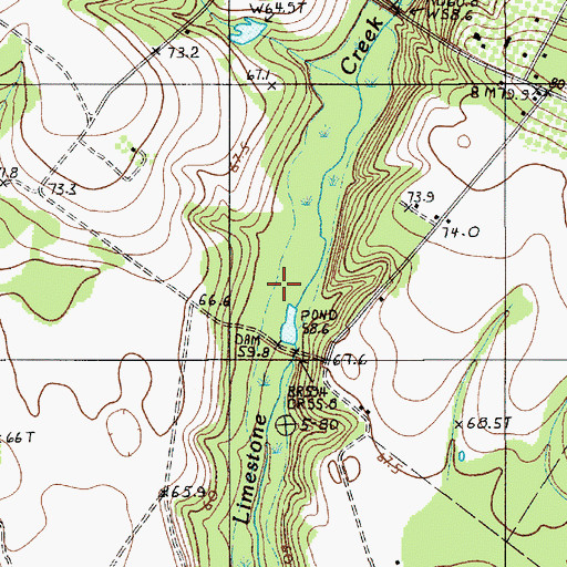 Topographic Map of South Carolina Noname 38010 D-3712 Dam, SC