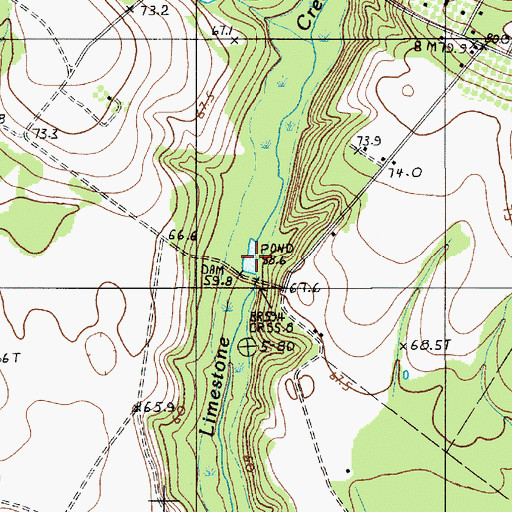 Topographic Map of Millwood Pond, SC