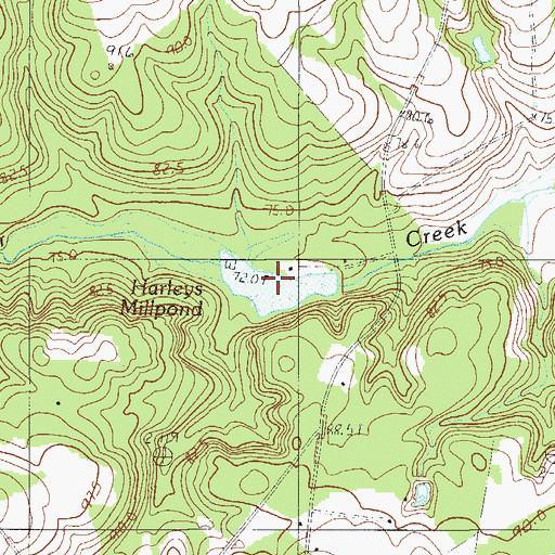 Topographic Map of Harleys Millpond, SC