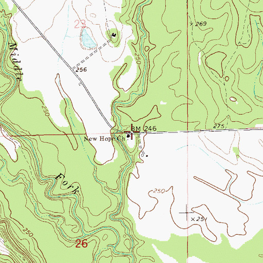 Topographic Map of New Hope Church, AL