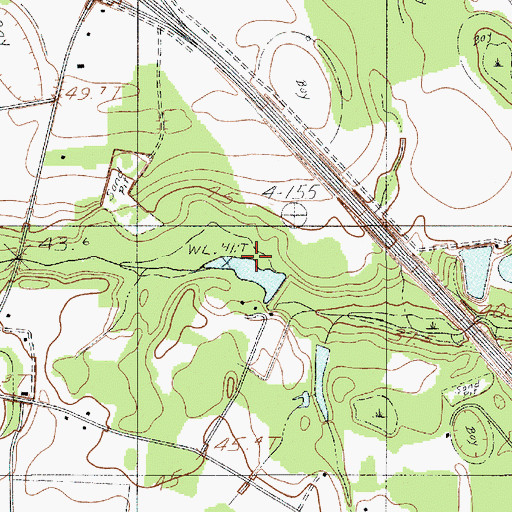 Topographic Map of South Carolina Noname 38015 D-3773 Dam, SC