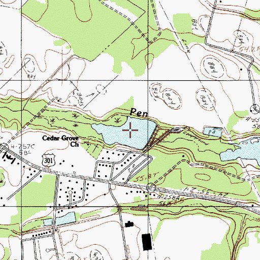 Topographic Map of Farly Road Reservoir, SC