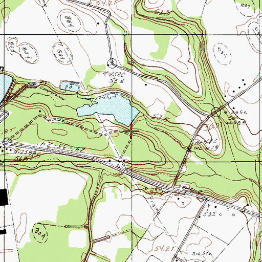 Topographic Map of South Carolina Noname 38017 D-3759 Dam, SC