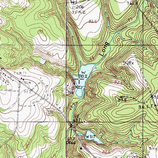 Topographic Map of South Carolina Noname 38048 D-3692 Dam, SC