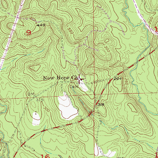 Topographic Map of New Hope Church, AL