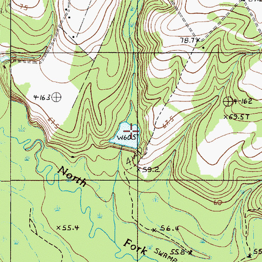 Topographic Map of South Carolina Noname 38050 D-3711 Dam, SC