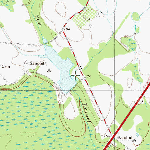 Topographic Map of South Carolina Noname 38054 D-3776 Dam, SC