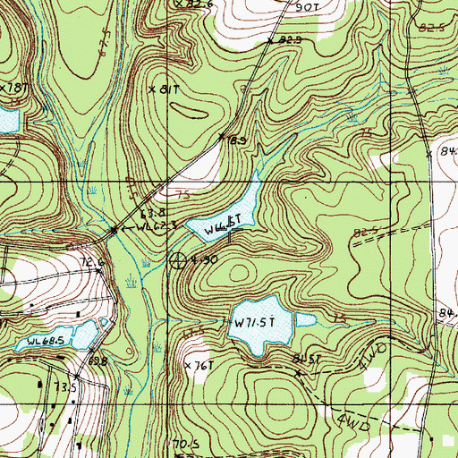 Topographic Map of South Carolina Noname 38055 D-3697 Dam, SC