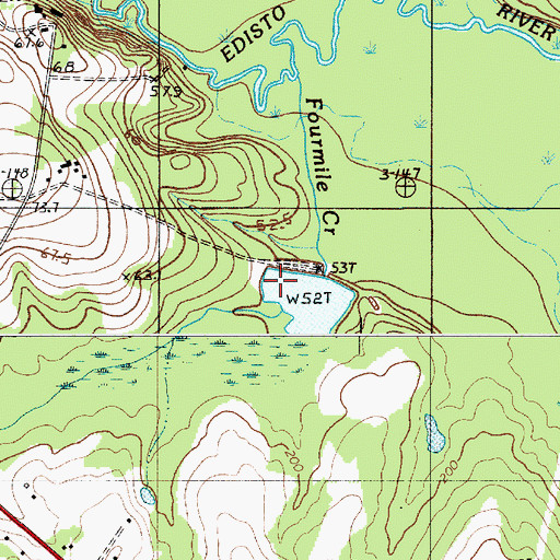 Topographic Map of Davis Pond, SC