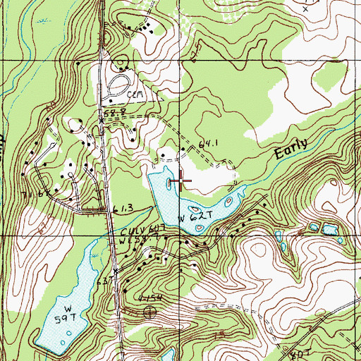 Topographic Map of South Carolina Noname 38062 D-3716 Dam, SC