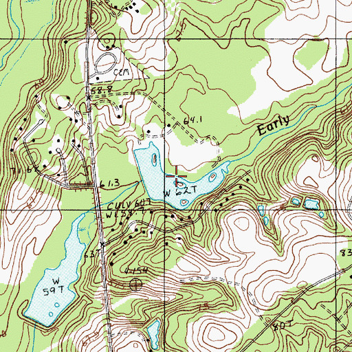 Topographic Map of Sims Pond, SC