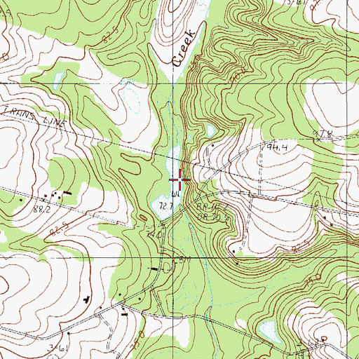 Topographic Map of South Carolina Noname 38066 D-3701 Dam, SC