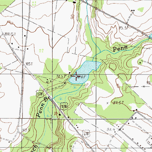 Topographic Map of South Carolina Noname 38067 D-3683 Dam, SC