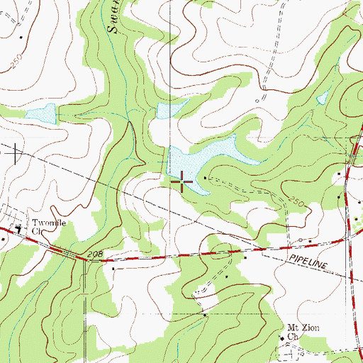 Topographic Map of South Carolina Noname 38079 D-3751 Dam, SC