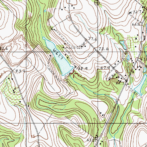 Topographic Map of South Carolina Noname 38080 D-3723 Dam, SC