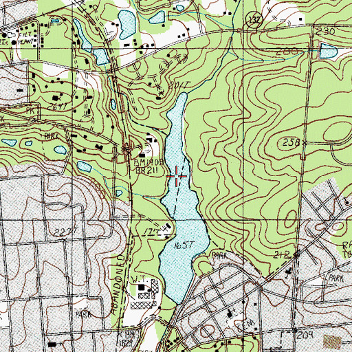 Topographic Map of Kendall Lake Dam, SC