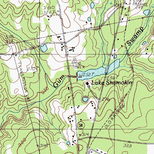 Topographic Map of South Carolina Noname 28017 D-2501 Dam, SC