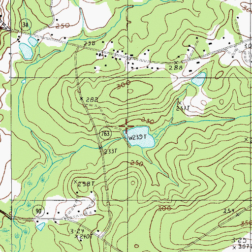 Topographic Map of South Carolina Noname 28038 D-2536 Dam, SC