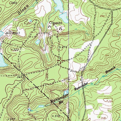 Topographic Map of South Carolina Noname 28045 D-2521 Dam, SC