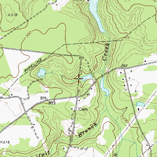 Topographic Map of South Carolina Noname 28048 D-1071 Dam, SC