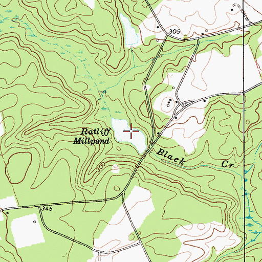 Topographic Map of Ratliff Millpond, SC