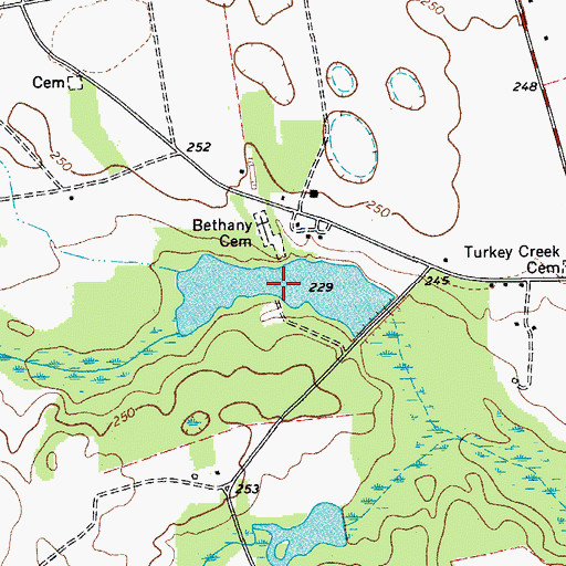 Topographic Map of Clyburns Pond, SC