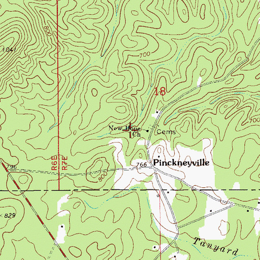 Topographic Map of New Hope Church, AL