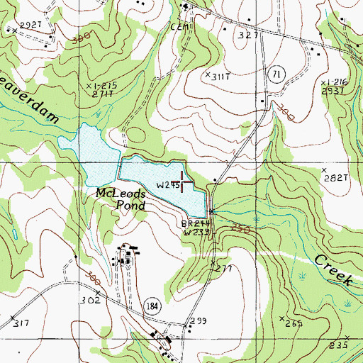 Topographic Map of South Carolina Noname 31018 D-2408 Dam, SC