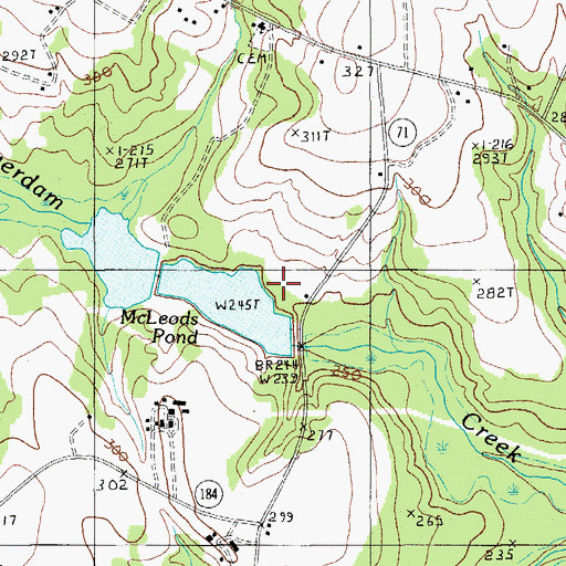 Topographic Map of McLeods Lower Pond, SC