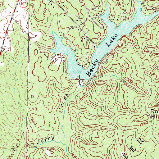 Topographic Map of Mountain Lake Dam D-1641, SC