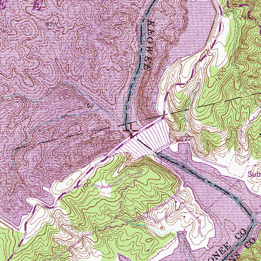 Topographic Map of Jocassee Dam, SC