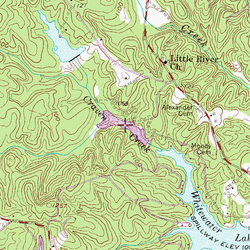 Topographic Map of Rochester Lake Number Two, SC
