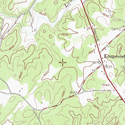 Topographic Map of Horseshoe Lake, SC