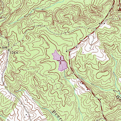 Topographic Map of Bookers Lake, SC