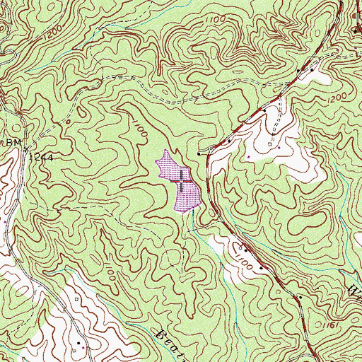 Topographic Map of Bookers Lake, SC