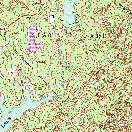 Topographic Map of South Carolina Noname 37031 D-1643 Dam, SC